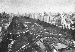 Buenos Aires : manifestation péroniste vers 1950