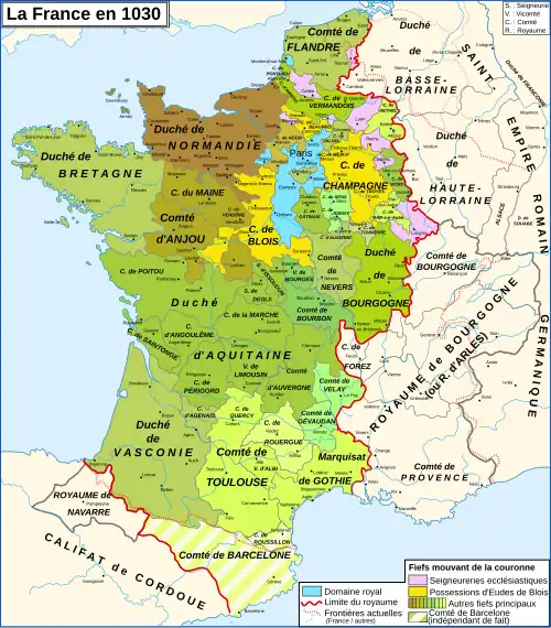 Le comté de Provence au sein du royaume d'Arles en l'an 1030.