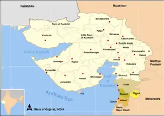 Localisation de District de Navsariનવસારી જિલ્લો