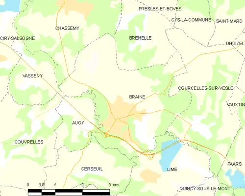 Carte des communes limitrophes