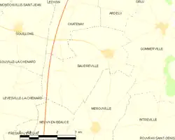 Carte de la commune de Baudreville.