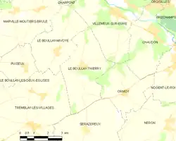 Carte de la commune du Boullay-Thierry.