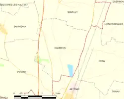 Carte de la commune de Dambron.