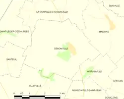 Carte de la commune de Denonville.