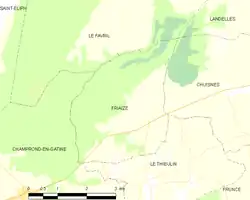 Carte de la commune de Friaize.