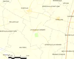 Carte de la commune de Louville-la-Chenard.