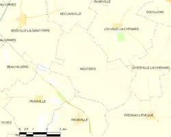 Carte de la commune de Moutiers.