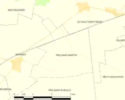Carte de la commune de Pré-Saint-Martin.