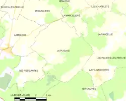 Carte de la commune de La Puisaye.