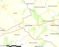 Carte de la commune de Saint-Bomer.