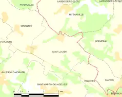 Carte de la commune de Saint-Lucien.