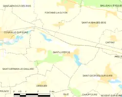 Carte de la commune de Saint-Luperce.