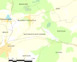 Carte de la commune de Saint-Maurice-Saint-Germain.