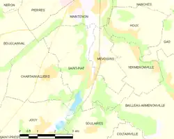 Carte de la commune de Saint-Piat.