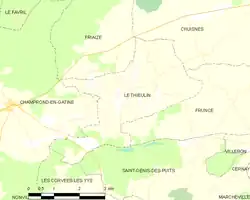 Carte de la commune du Thieulin.