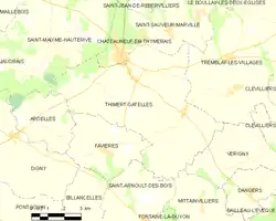 Carte de la commune de Thimert-Gâtelles.