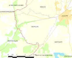 Carte de la commune de Vaupillon.