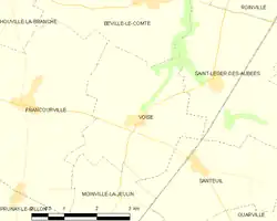 Carte de la commune de Voise (2012).