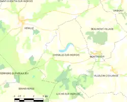 Vue d'une carte dessinant des limites territoriales communales