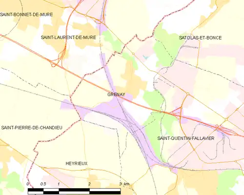 Carte des communes limitrophes