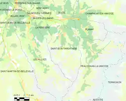 Saint-Bon-Tarentaise et les communes voisines.
