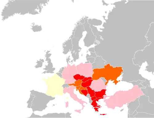 Pays touchés par la coupure de gaz