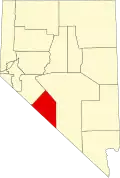 State map highlighting Esmeralda County