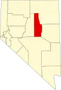 State map highlighting Eureka County
