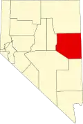 State map highlighting White Pine County