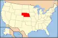 Carte montrant l'État du Nebraska