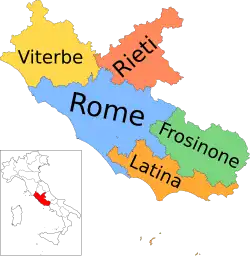 Carte de la région Latium