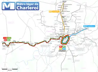 Plan du réseau de Charleroi