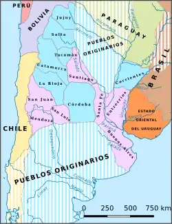 Coalition du Nord (bleu clair) et Ligue fédérale (rose) en 1840.