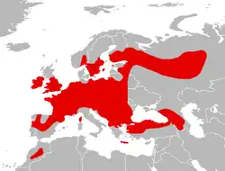 Aire de répartition du Murin à moustaches