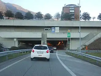Entrée ouest (Locarno) du tunnel Mappo-Morettina.