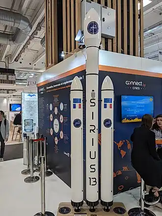 Maquette du lanceur Sirius 13 exposée à l'IAC 2022.