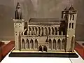 Maquette de la cathédrale d'Avranches, réalisée en carton découpé au XIXe&nbsp;siècle, vue nord.