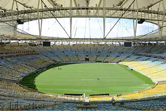 Stade Maracanã, cérémonies d'ouverture et de clôture, ainsi que les phases finales de football.