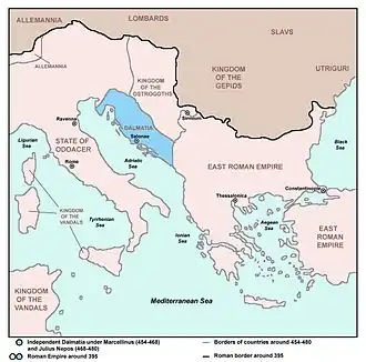 Dalmatie vers 450-480.