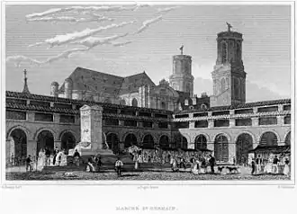 La Fontaine de la Paix et des Arts, au centre du marché Saint Germain en 1831.