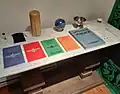 Autel zuiste mardukite avec certaines écritures du mouvement : l'édition française des livres du Necronomicon mardukite et Babylonian Magick écrits par Joshua Free.