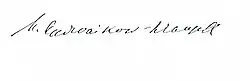 signature de Margarete von Wrangell