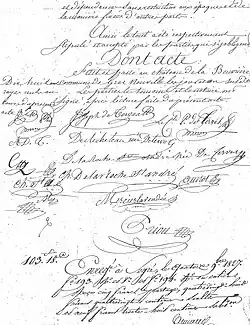 Émargements des héritiers, témoins et notaire.