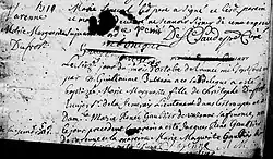 Acte de baptême de Marie Marguerite Dufrost. 16 octobre 1701. Paroisse Sainte-Anne-de-Varennes de la ville de Varennes.