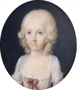 Marie-Thérèse de Naples et de Sicile (1772-1807), miniature de peintre inconnu.