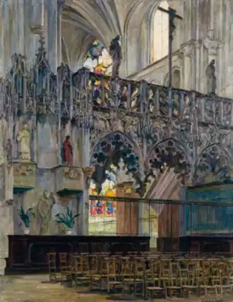 Vue du Jubé, huile sur toile.