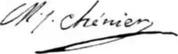 signature de Marie-Joseph Chénier