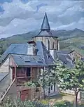 Saint-Savin Hautes-Pyrenees, huile sur toile