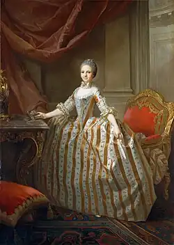 Marie Louise de Parme devant un fauteuil de Foliot.