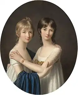 Portrait de deux sœurs en robes blanches, localisation inconnue.